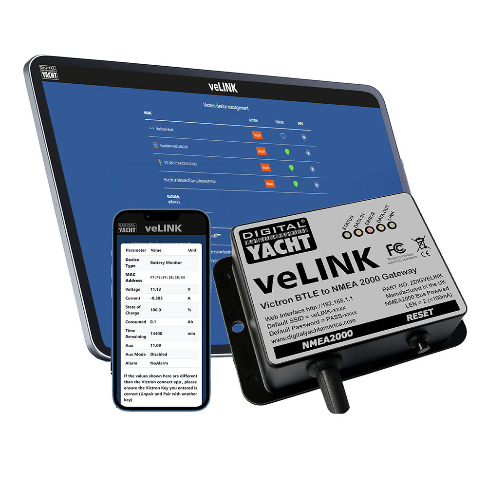 Digital Yacht veLink Victron BLE to NMEA 2000 – Wireless Marine Data Gateway for Seamless Connectivity