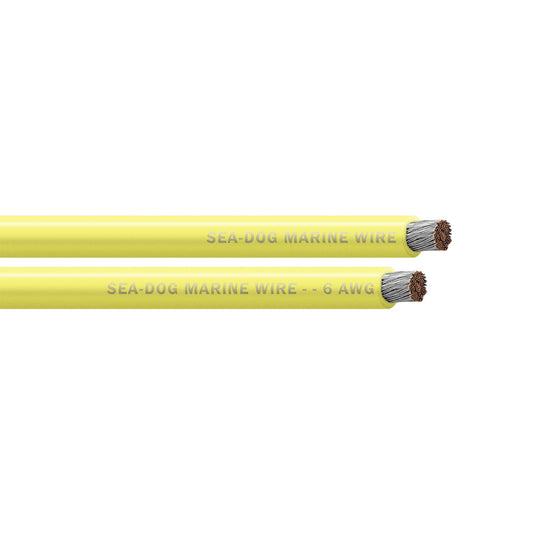 Sea-Dog 6 AWG Yellow Battery Cable - 25 Feet for Reliable Power Connections