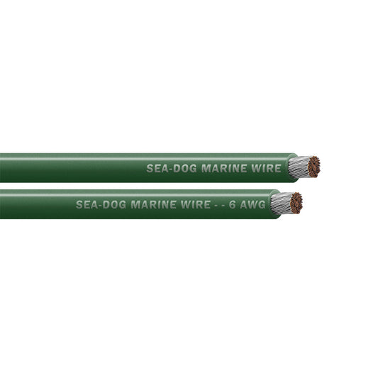 Sea-Dog 8006040 6 AWG Green Tinned Copper Battery Cable, 25 Feet