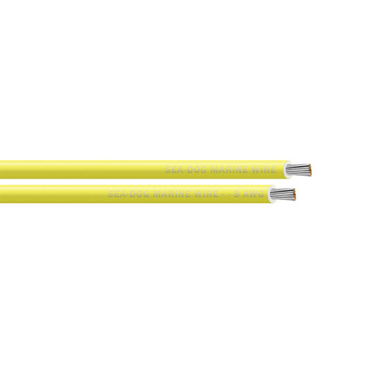 Sea-Dog 8 AWG Yellow Primary Marine Wire - 50 Feet, Tinned Copper for Corrosion Resistance