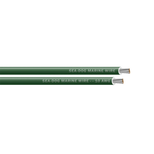 Sea-Dog 10 AWG Green Primary Marine Wire - 100 Feet, Tinned Copper, UL Listed