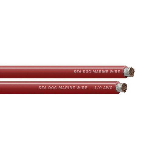 Sea-Dog 1/0 AWG Red Battery Cable - 25 Feet for Reliable Power Connections