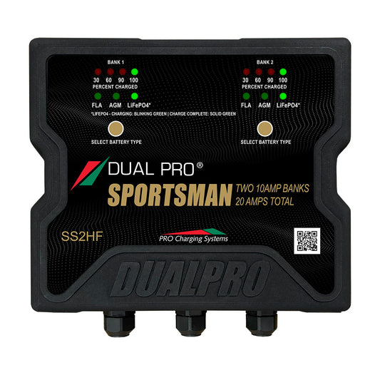Dual Pro Sportsman Series SS2HF 20 Amp 2-Bank High-Frequency Battery Charger