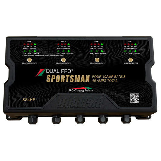 Dual Pro Sportsman HF 40A 4-Bank High Frequency Battery Charger – Independent 12V-48V Marine and RV Charging System