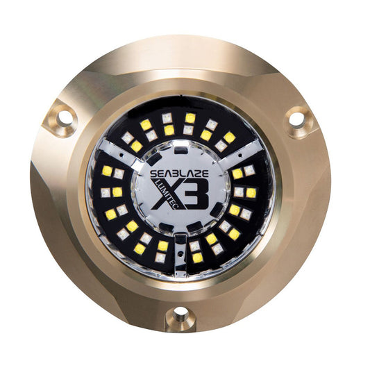 Lumitec SeaBlaze X3 LED Underwater Light with Dual White/Blue Color - 8,000 Lumens, IP69-Rated Marine Lighting