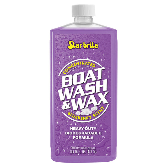 Star brite Boat Wash & Wax Heavy-Duty Concentrate, Blueberry Scent, 16 oz – Model 89816