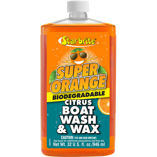 Star brite Super Orange Citrus Boat Wash & Wax, Fresh & Salt Water, 32 oz, Part Number 94632