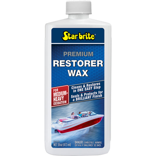 Star Brite Premium Restorer Wax for Medium to Heavy Oxidation – 16 oz | Restores and Protects Fiberglass and Vehicle Surfaces