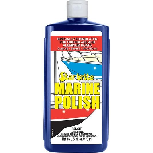 Star brite Marine Polish 16 oz, Boat Wax for Fiberglass and Aluminum Hulls, Part Number 80116