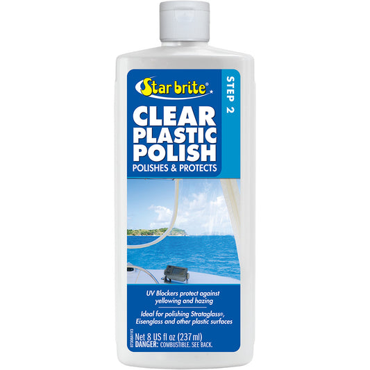 Star brite Clear Plastic Polish Step 2, 8 oz, Part Number 87308