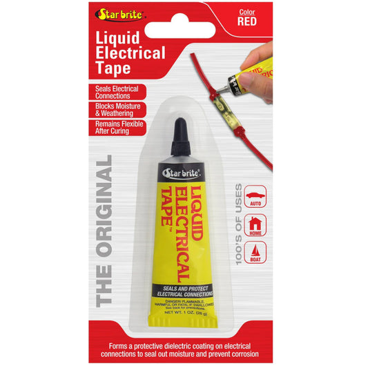 Star brite Liquid Electrical Tape - Red, 1 oz - Waterproof, UV-Resistant Sealant for Marine & Outdoor Wiring