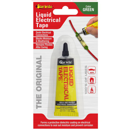 Star brite Liquid Electrical Tape - Green, 1 oz - Waterproof & UV-Resistant Insulation for Marine & Outdoor Wiring