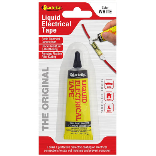 Star brite Liquid Electrical Tape - White, 1 oz - Waterproof and UV-Resistant Sealant for Marine, Outdoor, and Electronic Wiring