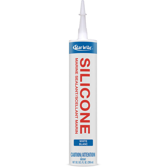 Star brite Marine Silicone Sealant - White, 10.3 oz - Waterproof and Weather-Resistant Sealant for Marine and Home Use