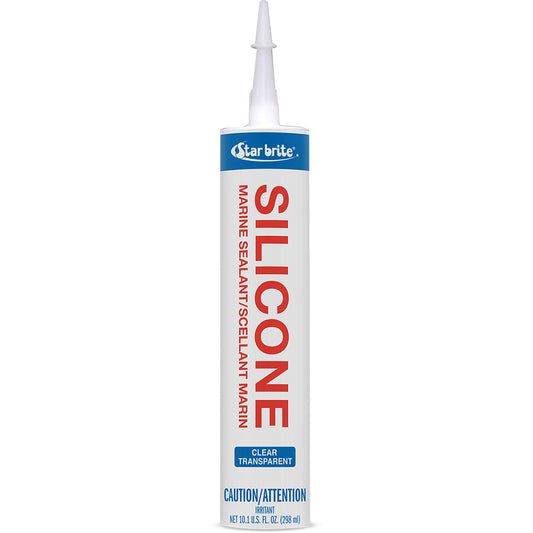 Star brite Marine Silicone Sealant - Clear 10.3 oz for Waterproof Marine and Home Repairs