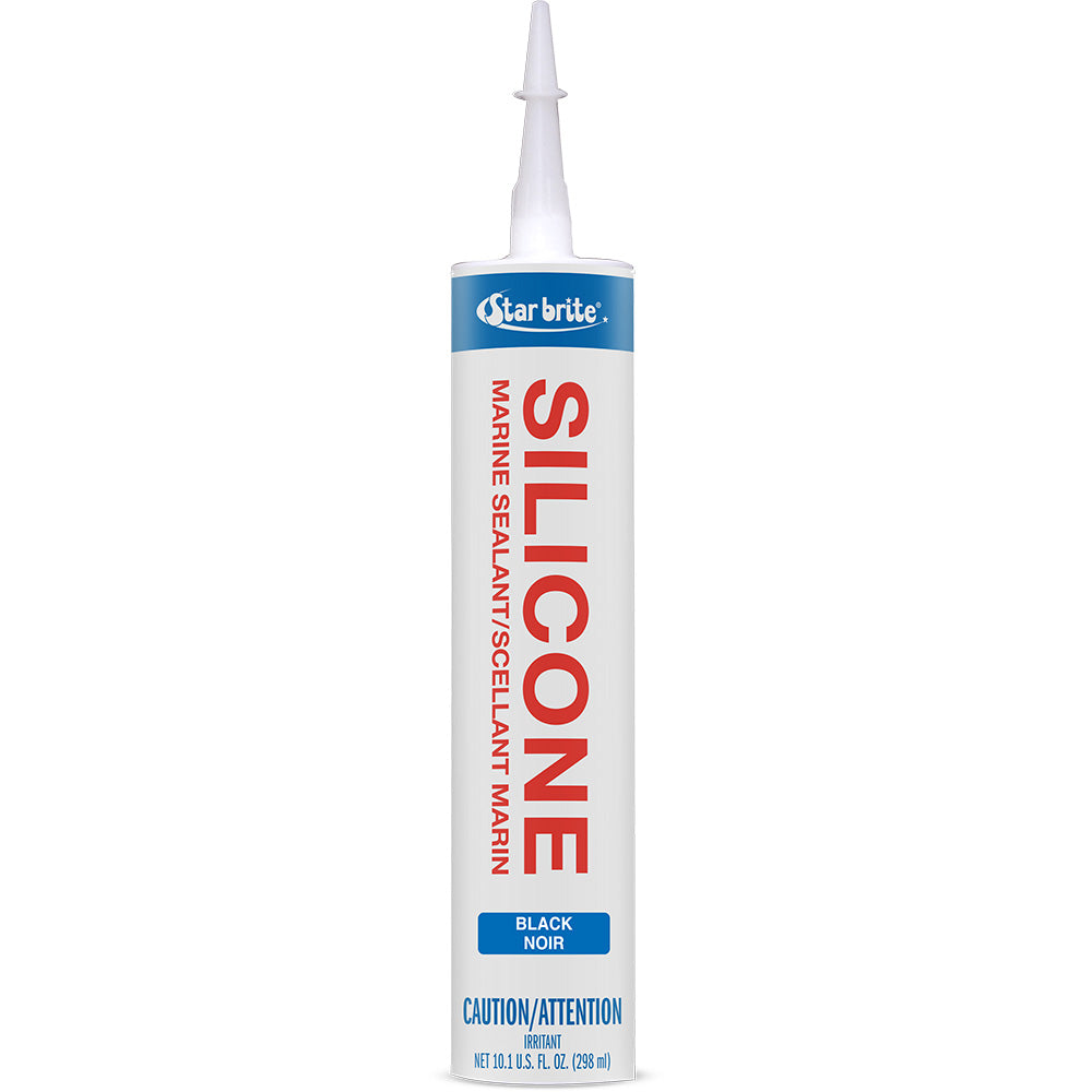 Star brite Marine Silicone Sealant - Black, 10.3 oz - Waterproof and Durable Sealant for Marine & Home Use