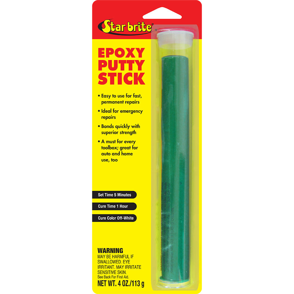 Star Brite Epoxy Putty Stick - 4 oz for Permanent Repairs on Fiberglass, Wood, Metal, and Plastics