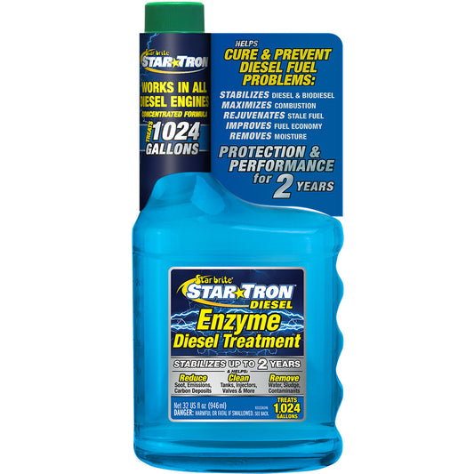 Star Brite Star-Tron Diesel Enzyme Fuel Treatment - 32 oz for Improved Engine Performance and Fuel Stability