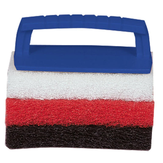 Star brite Multi-Texture Scrub Pad Kit with Interchangeable Handle - 3 Pads for Versatile Cleaning