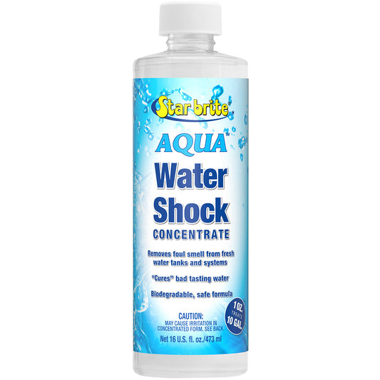 Star brite AQUA Water Shock - 16 oz for Odor and Taste Removal in RV and Boat Water Tanks