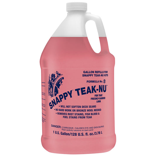 Snappy Teak-Nu Formula No. 2 - 1 Gallon for Restoring Weathered Teak and Fine Wood Surfaces