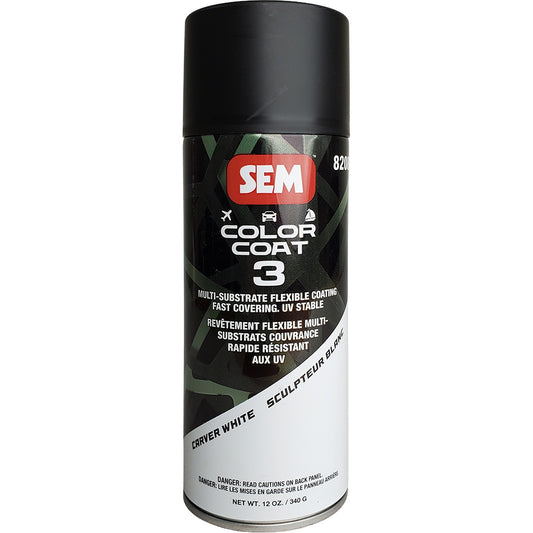 SEM Color Coat 3 Carver White 12 oz Flexible Coating for Automotive and Interior Surfaces