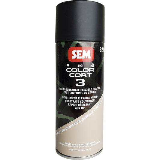 SEM Color Coat 3 Carver Dade Bisque 12 oz Flexible Coating for Automotive and Leather Surfaces