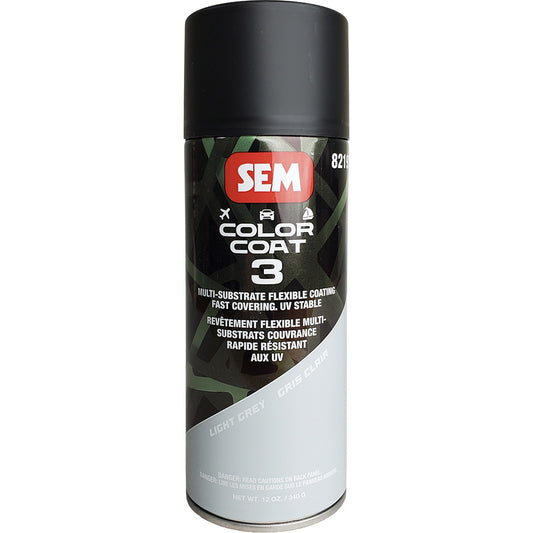 SEM Color Coat 3 Light Grey 12 oz – Flexible, Fade-Resistant Coating for Automotive and Upholstery