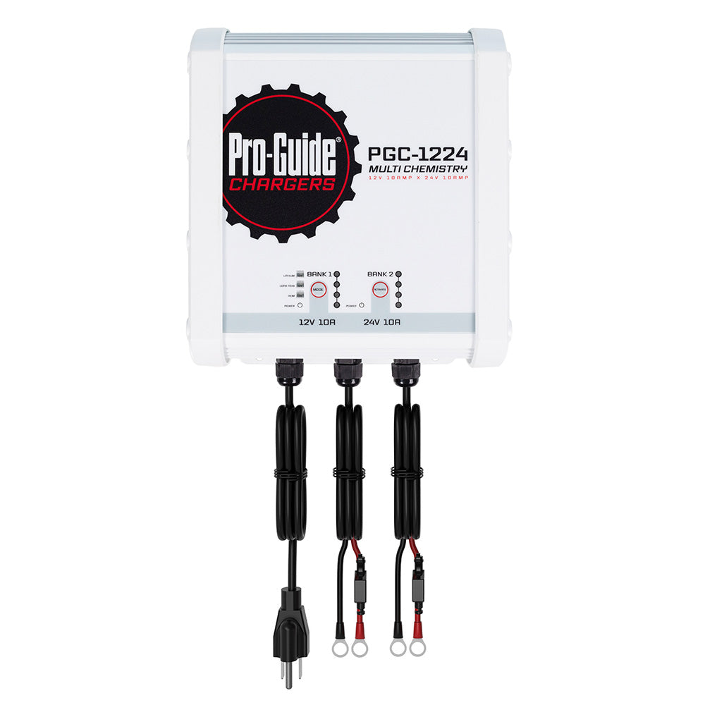 Pro-Guide Batteries 2 Bank On-Board Battery Charger PGC-1224 for 12V and 24V Lithium, AGM, Lead Acid