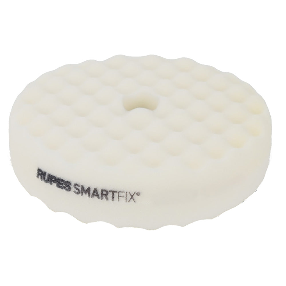 RUPES SMARTFIX Double-Sided 7-Inch Ultra-Fine Foam Pad - White for High-Gloss Finishing