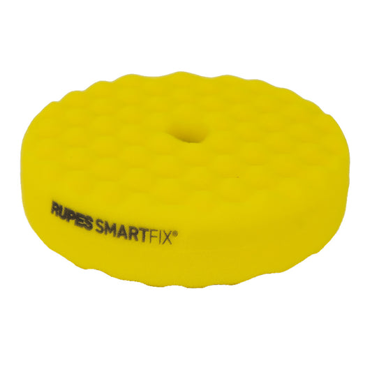 RUPES SMARTFIX 180mm Double-Sided Fine Foam Polishing Pad - Yellow for Rotary and Dual-Action Polishers