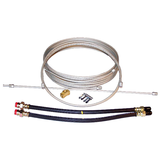 Load Rite Steel Brake Line Kit for Single Axle Trailers – Complete Brake Line and Flex Hose Assembly