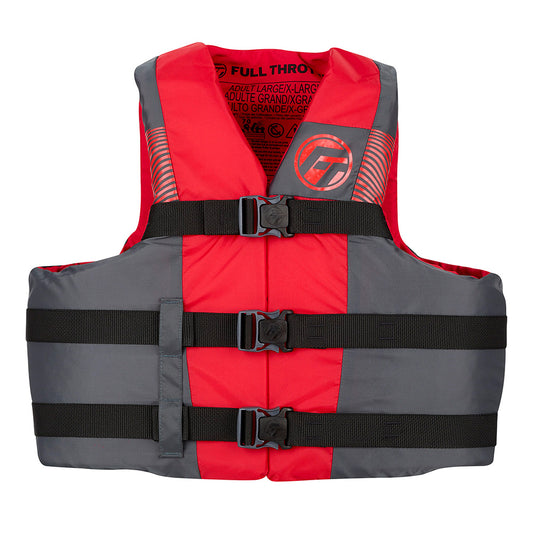 Full Throttle Adult Nylon Life Jacket, S/M, Black/Red – Part Number 112200-100-030-26