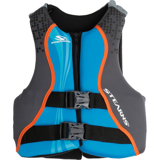 Stearns Youth Hydroprene Life Vest - Type III, 50-90 lbs, Blue/Grey