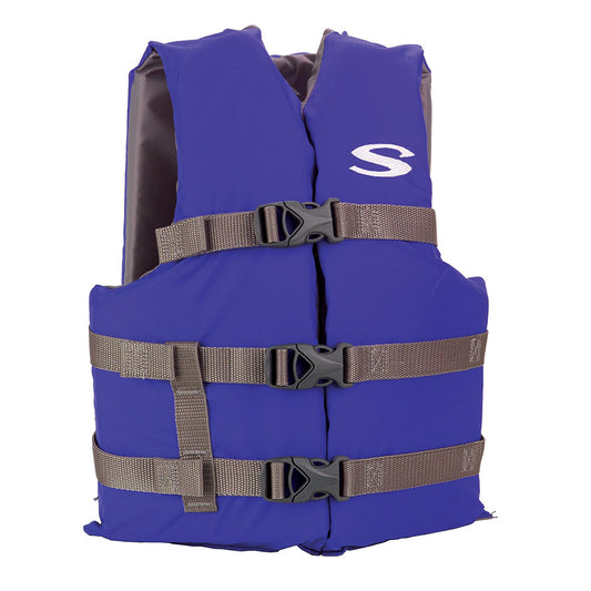 Stearns Adult Life Vest USCG Approved Type III PFD - Blue, Standard Fit