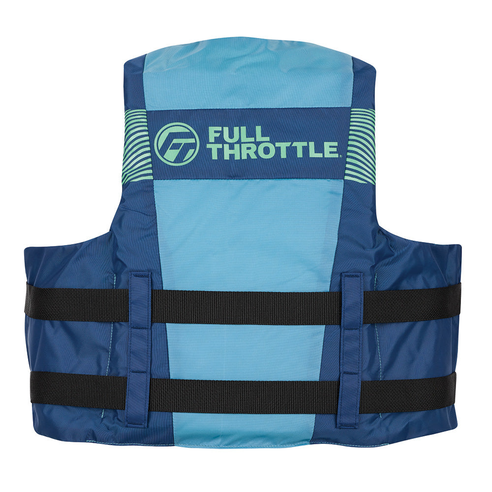 Full Throttle Adult Nylon Life Jacket L/XL - Blue for Water Sports and Safety