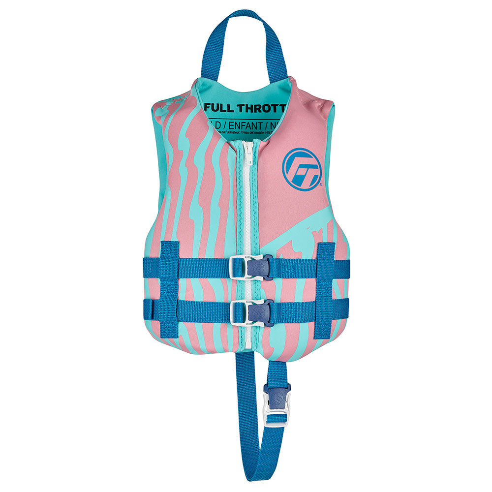 Full Throttle Child Rapid Dry Life Jacket - Pink for Kids 33-55 lbs