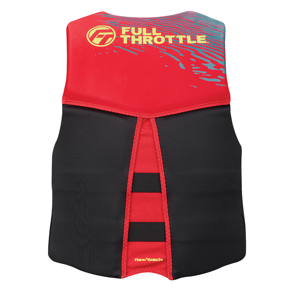 Full Throttle Men's Rapid-Dry Flex-Back Life Jacket - Medium, Red and Black