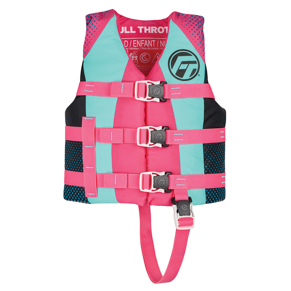 Full Throttle Nylon Child Life Jacket - Pink, US Coast Guard & Transport Canada Approved
