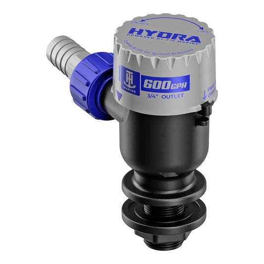 T-H Marine HYDRA Livewell Pump 600 GPH 12V Short Nozzle for Marine Livewell Systems