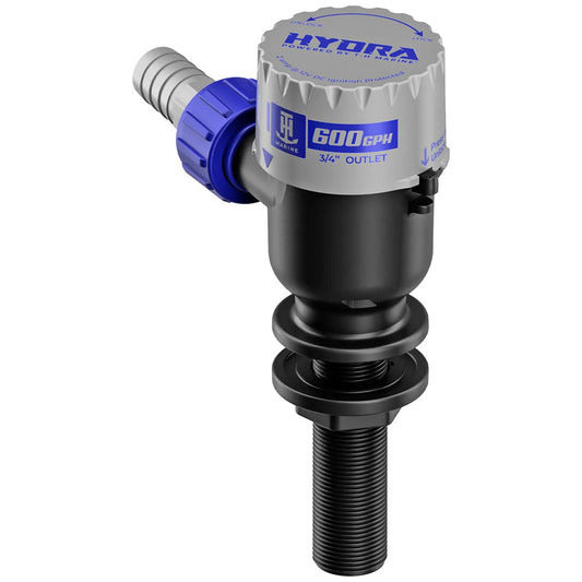 T-H Marine HYDRA Livewell Pump 600 GPH 12V Long Nozzle for Reliable Marine Livewell Circulation