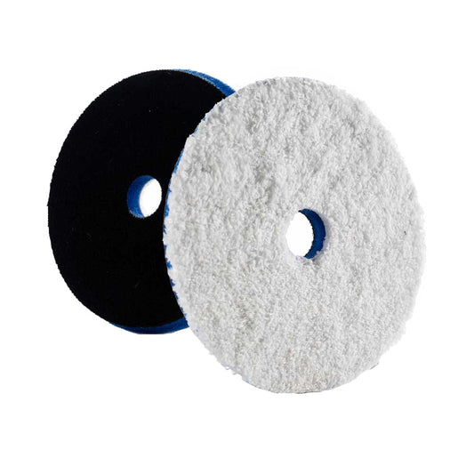 Lake Country HDO Heavy Cutting Microfiber Pad 5.5 Inches - Blue Foam with White Microfiber
