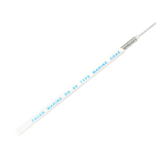 Pacer RG8XW Coax Cable - White, 200 Feet for High-Performance Signal Transmission