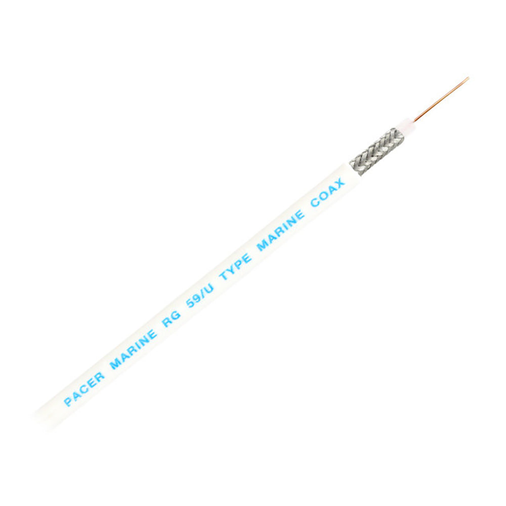 Pacer RG59UW Coax Cable - White, 150 Feet for Video and RF Signal Transmission