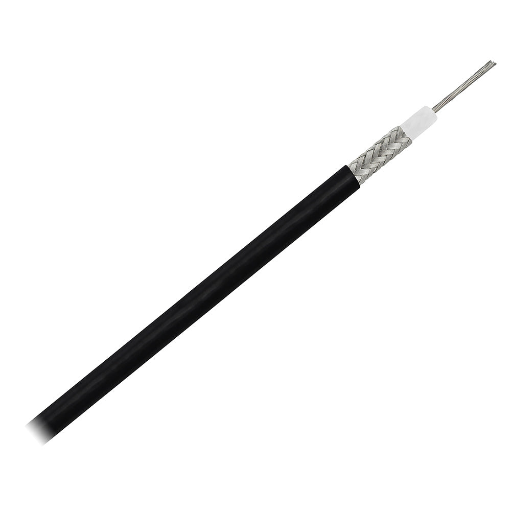 Pacer RG58AU Coax Cable - 150 ft Stranded TV and Radio Frequency Transmission Cable with Black Jacket