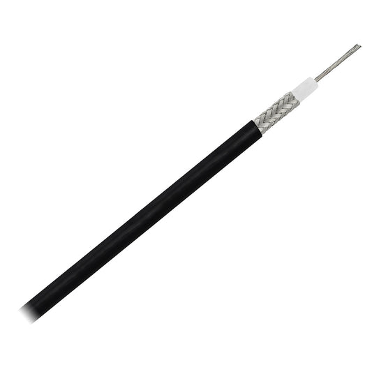 Pacer RG58AU Coax Cable - 150 ft Stranded TV and Radio Frequency Transmission Cable with Black Jacket