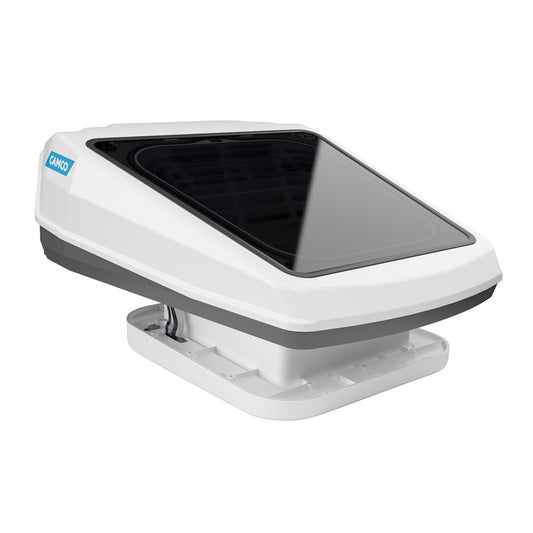 Camco 40460 Powered Roof Vent with Skylight, White RV Vent Fan