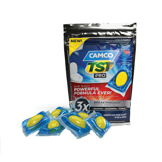 Camco TST Pro RV Holding Tank Treatment Drop-Ins - American Pine, 10-Pack
