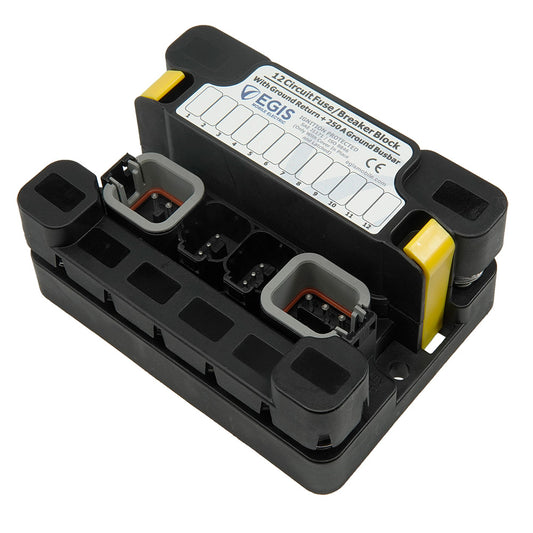 Egis Mobile Electric MT Series 6+6 Sealed Fuse Block with Ground Busbar