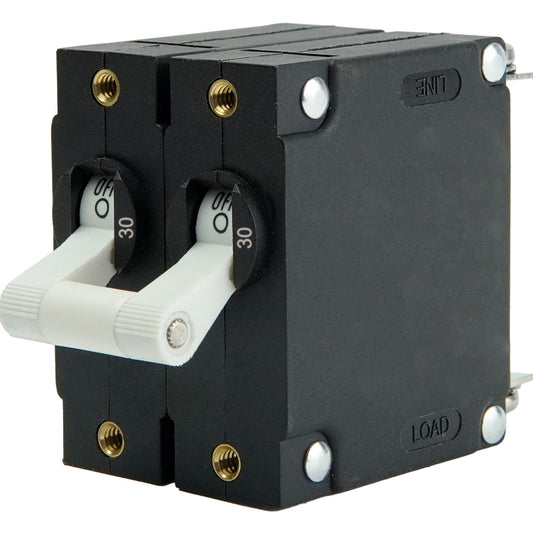Egis Mobile Electric A Series White Toggle Panel Mount Circuit Breaker - Dual Pole 30A
